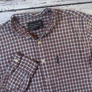Vintage 90's Abercrombie & Fitch Plaid Shirt‎ Men's Medium Red Button Up